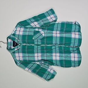 AMERICAN Eagle medium green plaid button down shirt